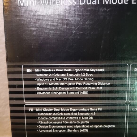 Perixx PERIBOARD-613 Wireless Ergonomic Compact Keyboard Bluetooth and 2.4GHz - Picture 7 of 10